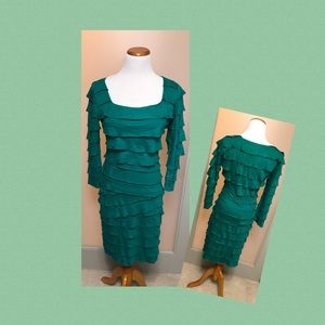 Max Studio Green Layered Dress